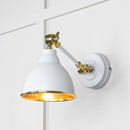 From The Anvil - Hammered Brass Brindley Wall Light in Flock - Hammered Brass  - 49719SF - Choice Handles