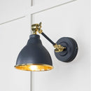 From The Anvil - Hammered Brass Brindley Wall Light in Slate - Hammered Brass  - 49719SSL - Choice Handles