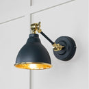 From The Anvil - Hammered Brass Brindley Wall Light in Soot - Hammered Brass  - 49719SSO - Choice Handles