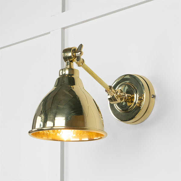 From The Anvil - Hammered Brass Brindley Wall Light - Hammered Brass  - 49719