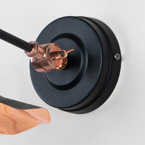 From The Anvil - Smooth Copper Flora Wall Light in Elan Black - Smooth Copper  - 49723SEB