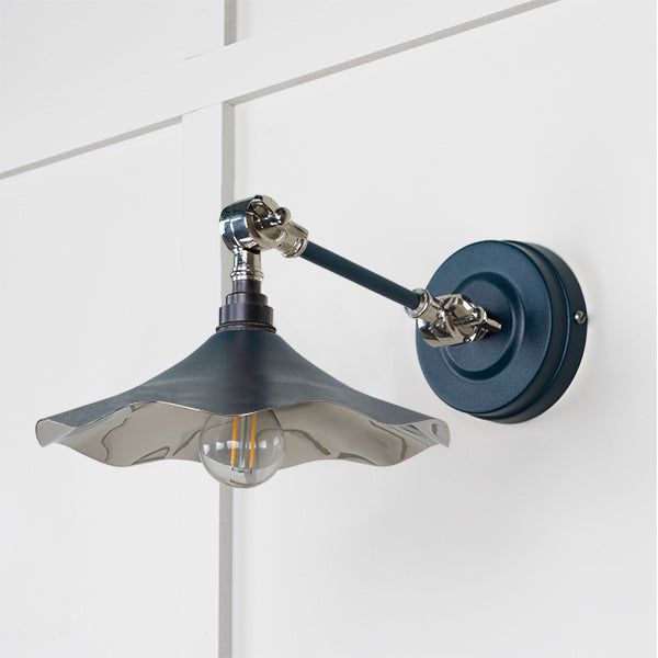 From The Anvil - Smooth Nickel Flora Wall Light in Elan Black - Smooth Nickel  - 49724SEB - Choice Handles