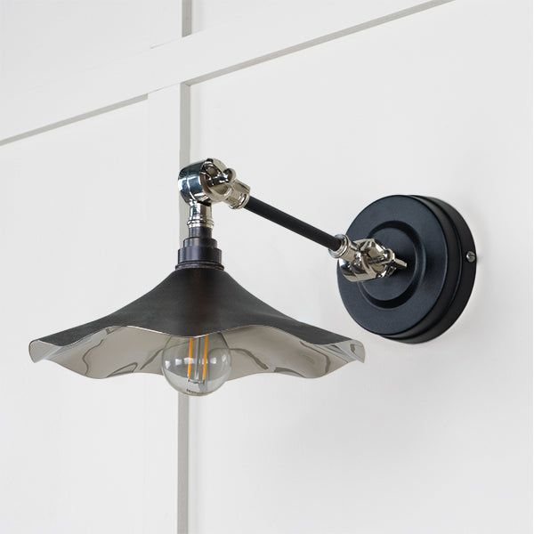 From The Anvil - Smooth Nickel Flora Wall Light in Flock - Smooth Nickel  - 49724SF