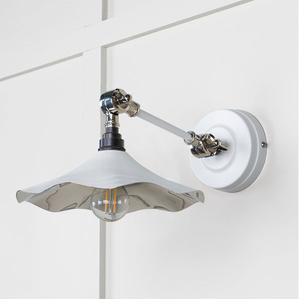 From The Anvil - Smooth Nickel Flora Wall Light in Flock - Smooth Nickel  - 49724SF