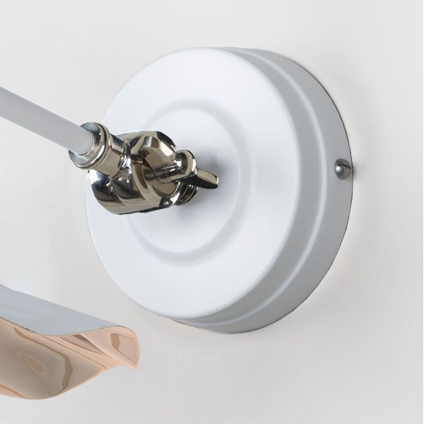 From The Anvil - Smooth Nickel Flora Wall Light in Flock - Smooth Nickel  - 49724SF