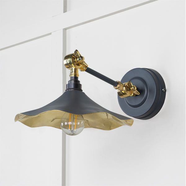 From The Anvil - Smooth Brass Flora Wall Light in Soot - Smooth Brass  - 49725SSO