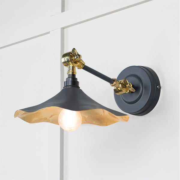From The Anvil - Smooth Brass Flora Wall Light in Slate - Smooth Brass  - 49725SSL - Choice Handles