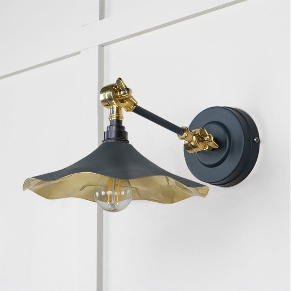 From The Anvil - Smooth Brass Flora Wall Light in Soot - Smooth Brass  - 49725SSO