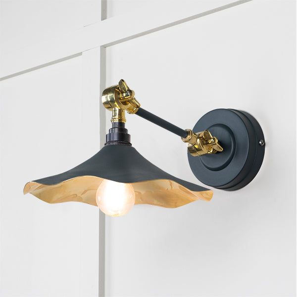 From The Anvil - Smooth Brass Flora Wall Light in Soot - Smooth Brass  - 49725SSO
