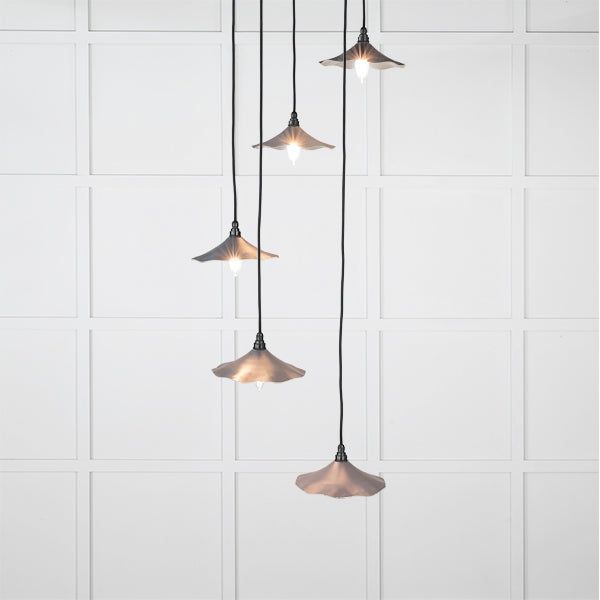 From The Anvil - Smooth Nickel Flora Cluster Pendant in Slate - Smooth Nickel  - 49727SSL - Choice Handles