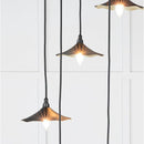 From The Anvil - Smooth Brass Flora Cluster Pendant in Elan Black - Smooth Brass  - 49728SEB - Choice Handles