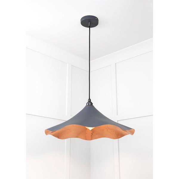 From The Anvil - Smooth Copper Flora Pendant in Slate - Smooth Copper  - 49729SSL - Choice Handles