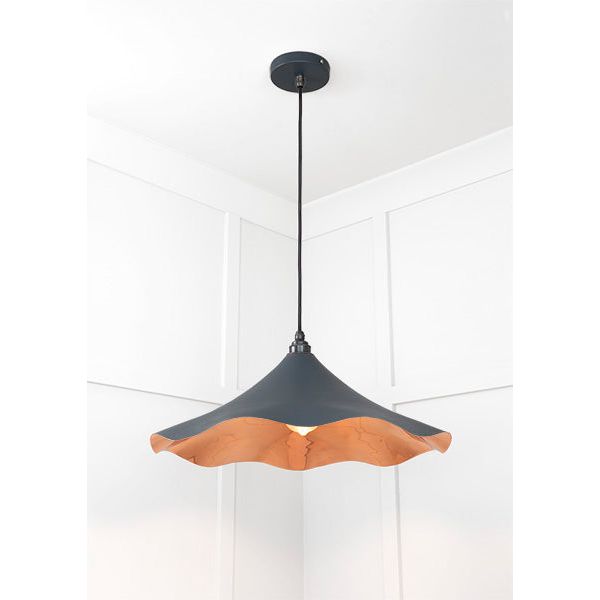 From The Anvil - Smooth Copper Flora Pendant in Soot - Smooth Copper  - 49729SSO - Choice Handles