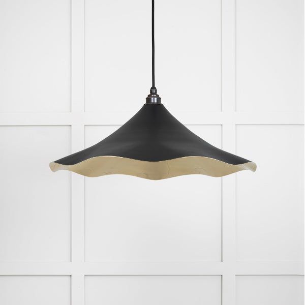 From The Anvil - Smooth Brass Flora Pendant in Elan Black - Smooth Brass  - 49731SEB