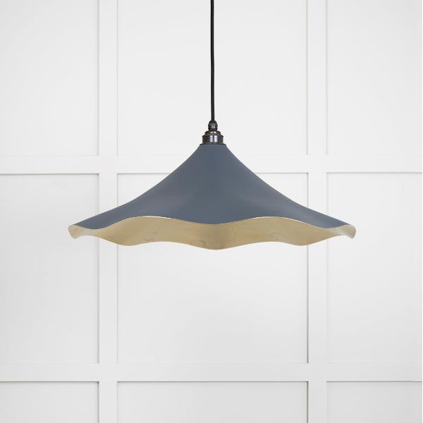 From The Anvil - Smooth Brass Flora Pendant in Slate - Smooth Brass  - 49731SSL