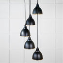 From The Anvil - Smooth Brass Brindley Cluster Pendant in Elan Black - Smooth Brass  - 49738SEB - Choice Handles