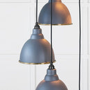From The Anvil - Smooth Brass Brindley Cluster Pendant in Slate - Smooth Brass  - 49738SSL - Choice Handles
