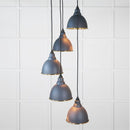 From The Anvil - Smooth Brass Brindley Cluster Pendant in Slate - Smooth Brass  - 49738SSL - Choice Handles
