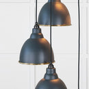 From The Anvil - Smooth Brass Brindley Cluster Pendant in Soot - Smooth Brass  - 49738SSO - Choice Handles