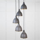 From The Anvil - Hammered Brass Brindley Cluster Pendant in Bluff - Hammered Brass  - 49741SBL - Choice Handles