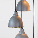 From The Anvil - Hammered Brass Brindley Cluster Pendant in Bluff - Hammered Brass  - 49741SBL - Choice Handles