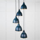 From The Anvil - Hammered Brass Brindley Cluster Pendant in Elan Black - Hammered Brass  - 49741SEB - Choice Handles