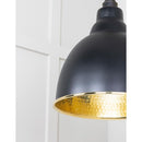 From The Anvil - Hammered Brass Brindley Cluster Pendant in Elan Black - Hammered Brass  - 49741SEB - Choice Handles