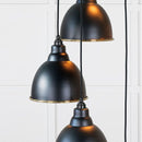 From The Anvil - Hammered Brass Brindley Cluster Pendant in Elan Black - Hammered Brass  - 49741SEB - Choice Handles
