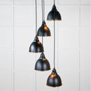 From The Anvil - Hammered Brass Brindley Cluster Pendant in Elan Black - Hammered Brass  - 49741SEB - Choice Handles