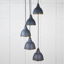 From The Anvil - Hammered Brass Brindley Cluster Pendant in Soot - Hammered Brass  - 49741SSO - Choice Handles