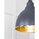From The Anvil - Hammered Brass Brindley Cluster Pendant in Slate - Hammered Brass  - 49741SSL - Choice Handles
