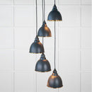 From The Anvil - Hammered Brass Brindley Cluster Pendant in Soot - Hammered Brass  - 49741SSO - Choice Handles