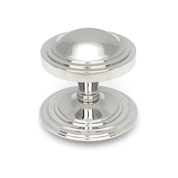 From The Anvil - Art Deco Centre Door Knob - Polished Marine SS (316) - 49807