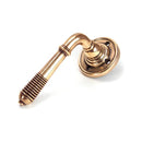 From The Anvil - Reeded Lever on Rose Set - Unsprung - Polished Bronze - 50090 - Choice Handles
