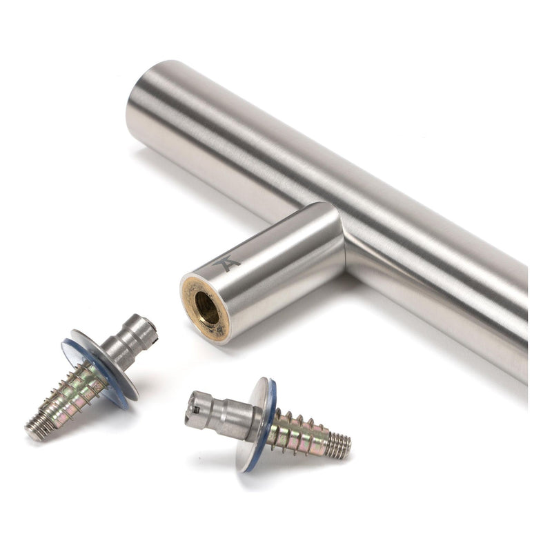 From The Anvil - 0.6m T Bar Handle Secret Fix 32mm Diameter - Satin Marine SS (316) - 50224 - Choice Handles