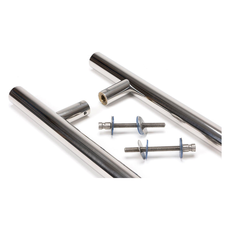 From The Anvil - 0.6m T Bar Handle B2B Fix 32mm Diameter - Polished Marine SS (316) - 50241 - Choice Handles