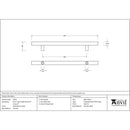 From The Anvil - 0.6m T Bar Handle Secret Fix 32mm Diameter - Matt Black - 50254 - Choice Handles