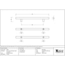 From The Anvil - 0.6m T Bar Handle B2B Fix 32mm Diameter - Matt Black - 50256 - Choice Handles