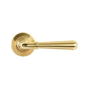 From The Anvil - Polished Brass Newbury Lever on Rose Set (Plain) - Unsprung - Polished Brass  - 50619 - Choice Handles
