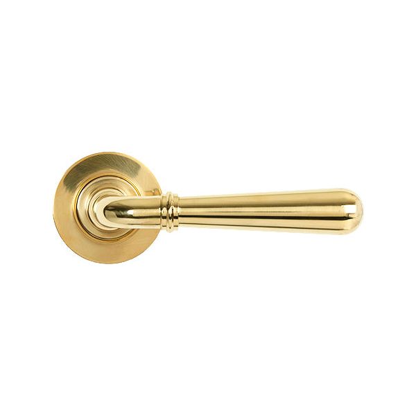 From The Anvil - Polished Brass Newbury Lever on Rose Set (Plain) - Polished Brass  - 50618 - Choice Handles