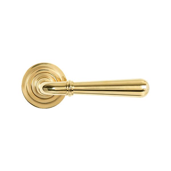 From The Anvil - Polished Brass Newbury Lever on Rose Set (Art Deco) - Polished Brass  - 50620 - Choice Handles