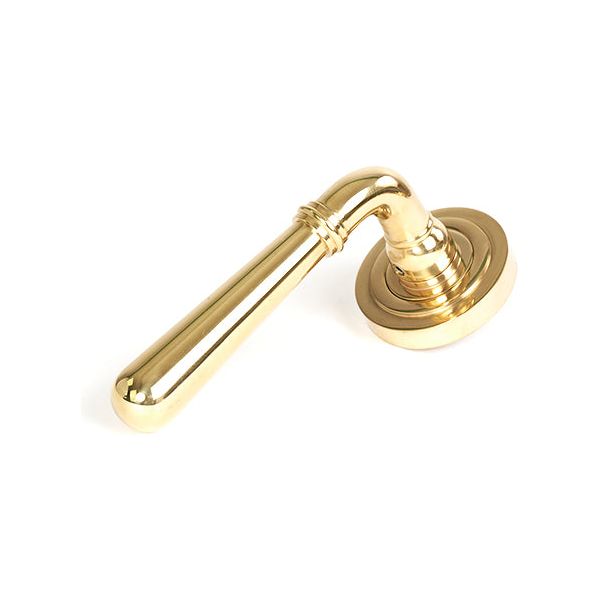 From The Anvil - Polished Brass Newbury Lever on Rose Set (Art Deco) - Polished Brass  - 50620 - Choice Handles