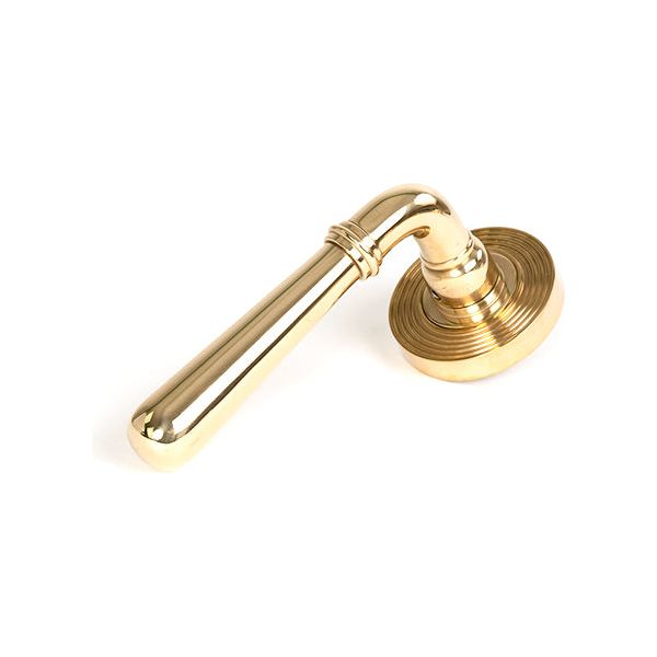 From The Anvil - Polished Brass Newbury Lever on Rose Set (Beehive) - Unsprung - Polished Brass  - 50623 - Choice Handles