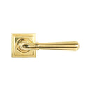 From The Anvil - Polished Brass Newbury Lever on Rose Set (Square) - Unsprung - Polished Brass  - 50625 - Choice Handles