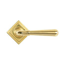 From The Anvil - Polished Brass Newbury Lever on Rose Set (Square) - Unsprung - Polished Brass  - 50625 - Choice Handles