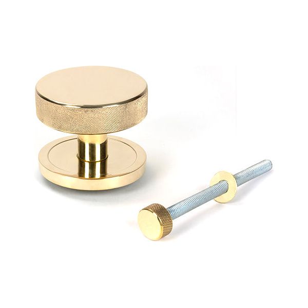 From The Anvil - Polished Brass Brompton Centre Door Knob (Plain) - Polished Brass  - 50826