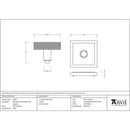 From The Anvil - Polished Brass Brompton Centre Door Knob (Square) - Polished Brass  - 50829 - Choice Handles