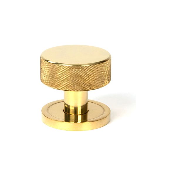 From The Anvil - Polished Brass Brompton Mortice/Rim Knob Set (Plain) - Polished Brass  - 50835