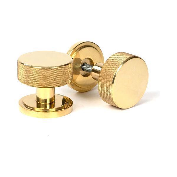 From The Anvil - Polished Brass Brompton Mortice/Rim Knob Set (Art Deco) - Polished Brass  - 50836