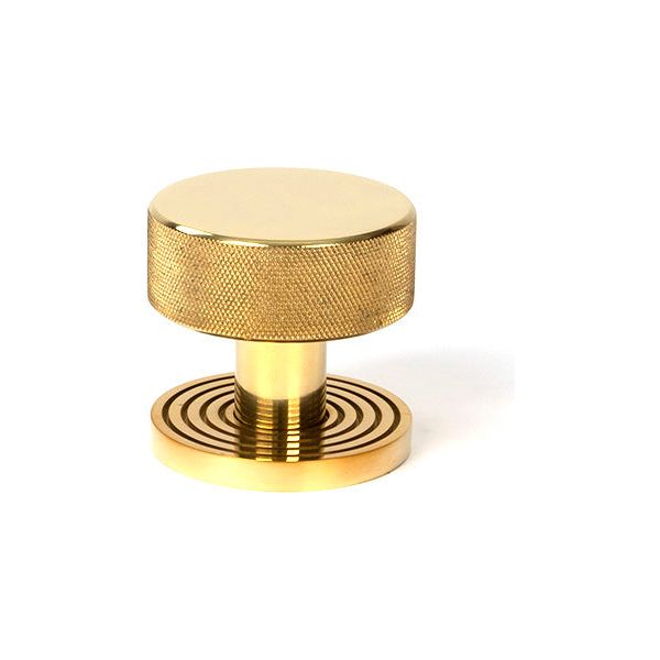 From The Anvil - Polished Brass Brompton Mortice/Rim Knob Set (Beehive) - Polished Brass  - 50837